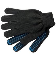 Перчатки зимние, полушерсть, покрытие ладони - ПВХ Точка, размер L-XL, черные